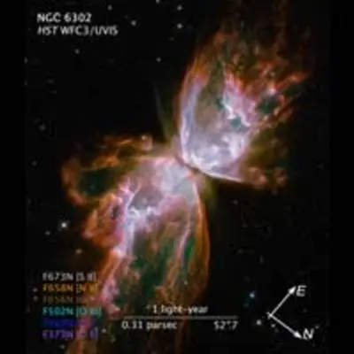 Compass and Scale Image of NGC 6302